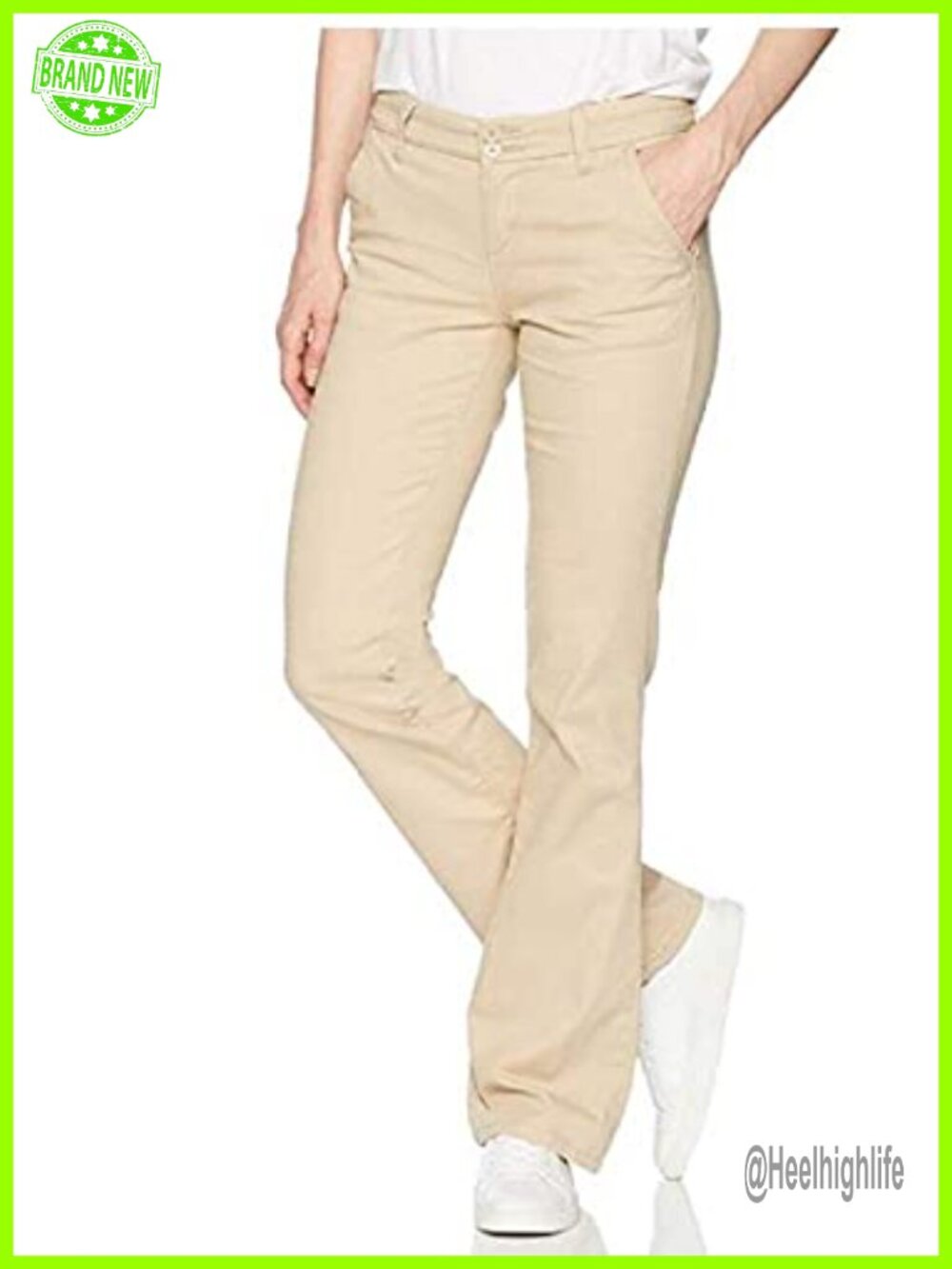 Mid Rise Boot Cut Stretch Uniform Work Pant Slant Pocket